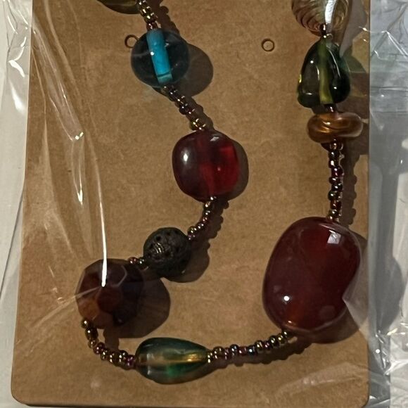 Lia Sophia Multicolored Asymmetrical Bead Necklace - Picture 9 of 11